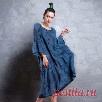 Bohochic оригинальный дизайн китайский старинные национальные женщины одеваются искусство лен галстук краситель свободного покроя летний стиль ZZ0010X Boho Chic, принадлежащий категории Платья и относящийся к Одежда и аксессуары для женщин на сайте AliExpress.com | Alibaba Group