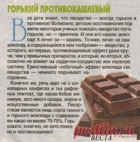Горький шоколад от кашля