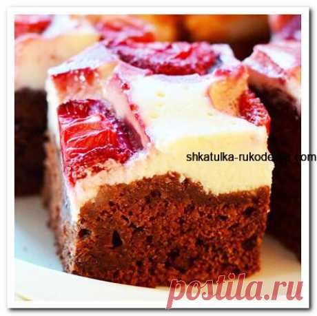Брауни со сливой. Как сделать вкусный чизкейк со сливой