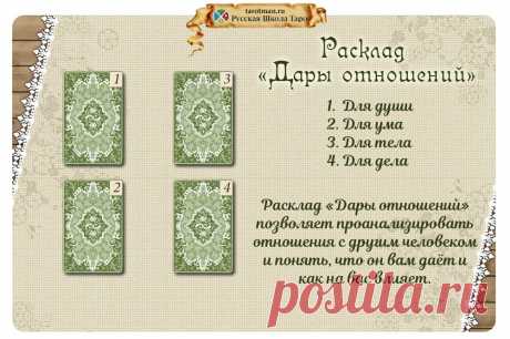 Расклад «Дары Отношений» — Схемы раскладов для гадания на Таро