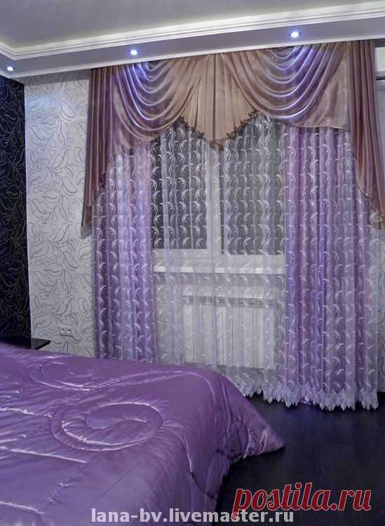 шторы для спальни - шторы для спальни,шторы,шторы с ламбрекеном,сиреневый цвет
