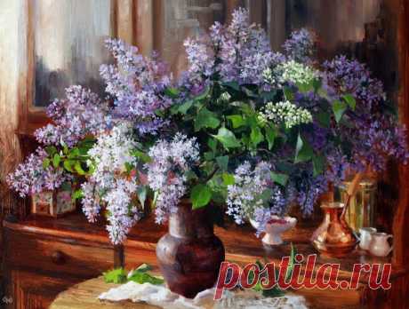 Окно моё распахнуто и так легко дышать... Художник Жданов Владимир.