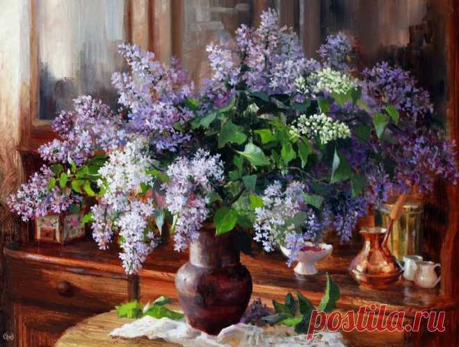 Окно моё распахнуто и так легко дышать... Художник Жданов Владимир.