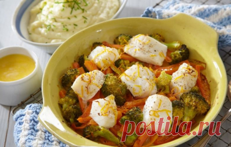 Запеченная треска с брокколи / Рыбные вторые блюда / Кукорама — вкусные рецепты!