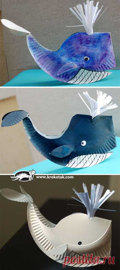 A paper plate whale | krokotak