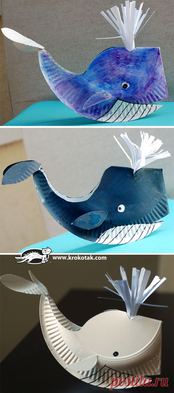 A paper plate whale | krokotak
