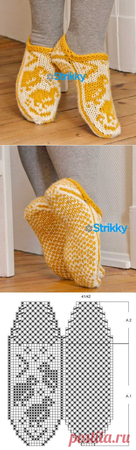 Вязаные тапочки для женщин от Drops Design