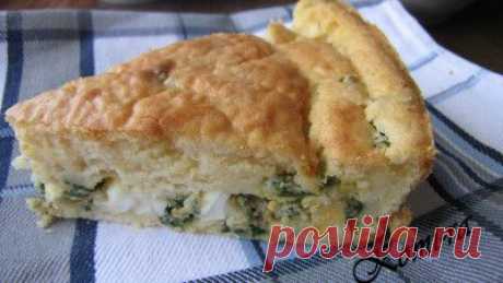 Заливной пирог с яйцом и зелёным луком | Домохозяйки