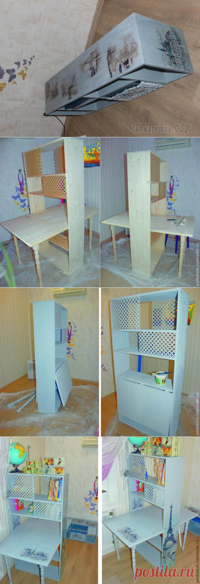 Декорируем деревянный стол-тумбу