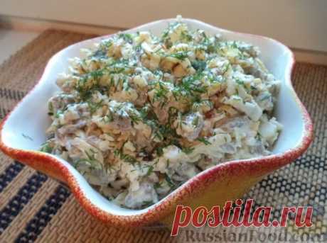 Рецепт: Салат мясной с сыром и яйцом на RussianFood.com