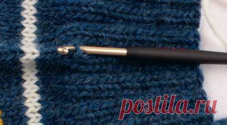 Вертикальные линии отделки, связанные крючком - схема вязания крючком. Вяжем Техника вязания на Verena.ru