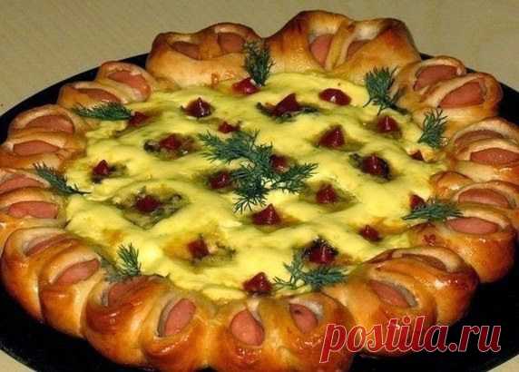 Лучшие кулинарные рецепты: Праздничная нарядная пицца