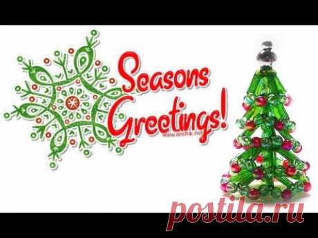 Tutorial: mini Christmas Tree of beads / Урок: мини ёлочка из бисера