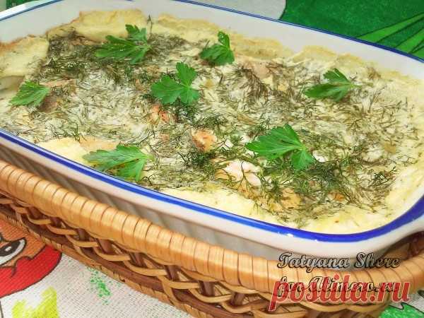 Сёмга в духовке в сливках с зеленью / Рецепты с фото