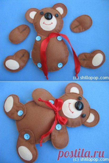 Развивающие игрушки от Shill O'POP » Мастер класс “Мишка с застежками”