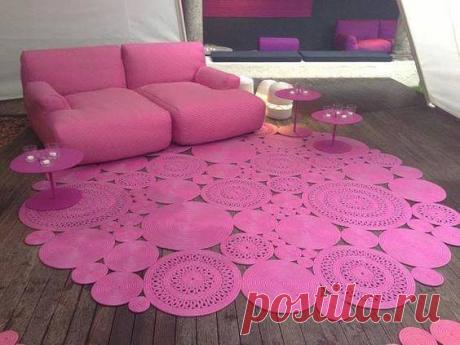 Оригинальные коврики из шнура. Идеи, схемы, мастер-класс.