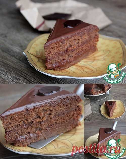 Бисквит "Шоколадница" с карамельно-шоколадным ганашем - кулинарный рецепт