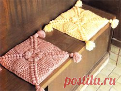 Подушка на стул крючком