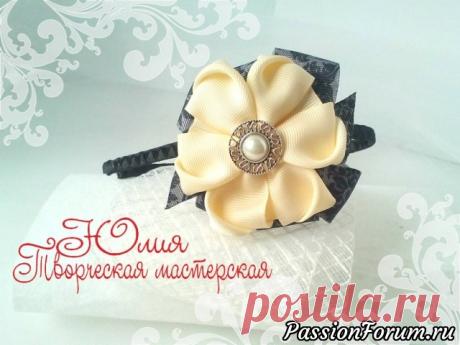 Ободок для старшеклассниц с бантиком Школьный мастер класс