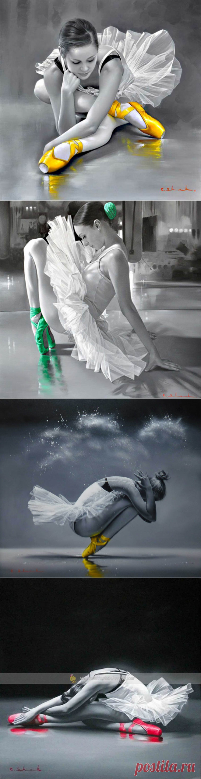 Нидерландский художник Chung Shek . Балетная тема.