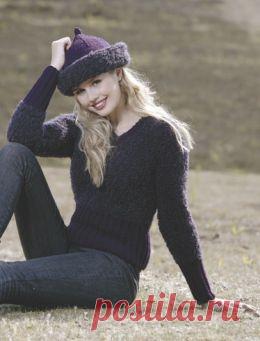 Модель 77/41 - V-образный вырез свитера - Вязание - шерсть Plassard