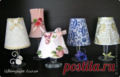 Подсвечники из бокалов