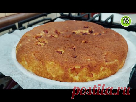 Он просто тает во рту😋! Пирог  БЕЗ ДУХОВКИ и миксера - 5 минут на тесто, сковорода и выпечка 👍