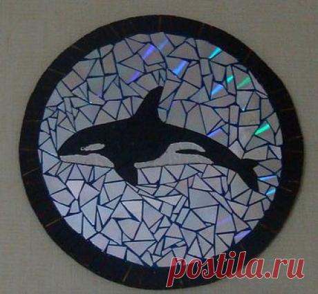 Поделки из дисков (фото, мастер-класс): картина &quot;Касатка&quot; |