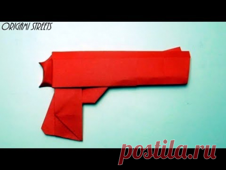 Как сделать пистолет из бумаги. Оригами пистолет