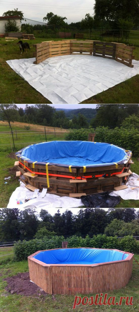Вот как можно сделать свой собственный бассейн из 9 поддонов
