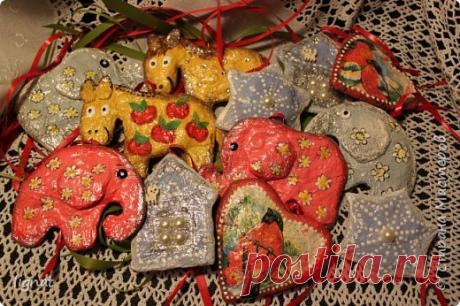 Простые елочные украшения в винтажном стиле