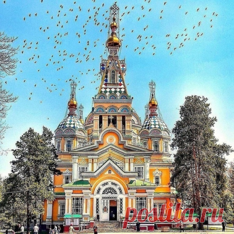 Самый высoкий деревянный правoславный храм в мире. Пострoенный без единого гвоздя. Алма-Ата.