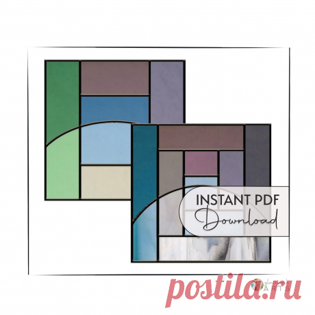 Log Cabin Beginner Stained Glass Pattern – GlassyRock Arts