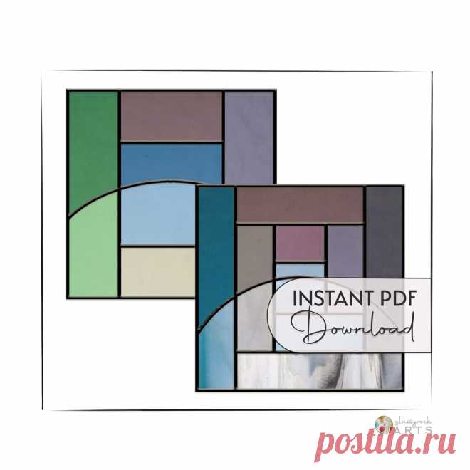 Log Cabin Beginner Stained Glass Pattern – GlassyRock Arts