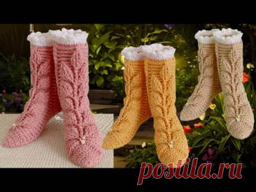 Si te gustan los Zapatos y te Encanta el Tejido 🧶 Estas Botas hermosas Te va Encantar Este Tejido