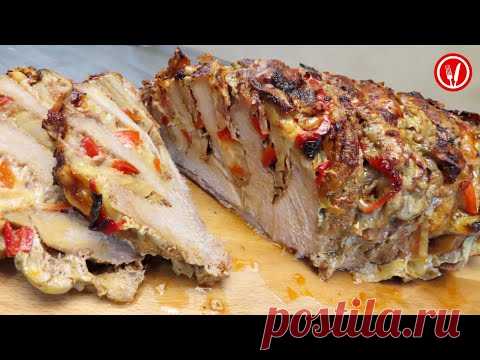Идея на обед - жаркое из свинины с луком, перцем, сыром, беконом и картофелем