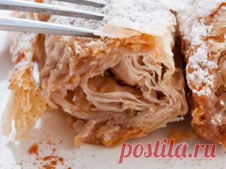 Яблочный штрудель из слоеного теста. Быстро, вкусно, дешево, легко..