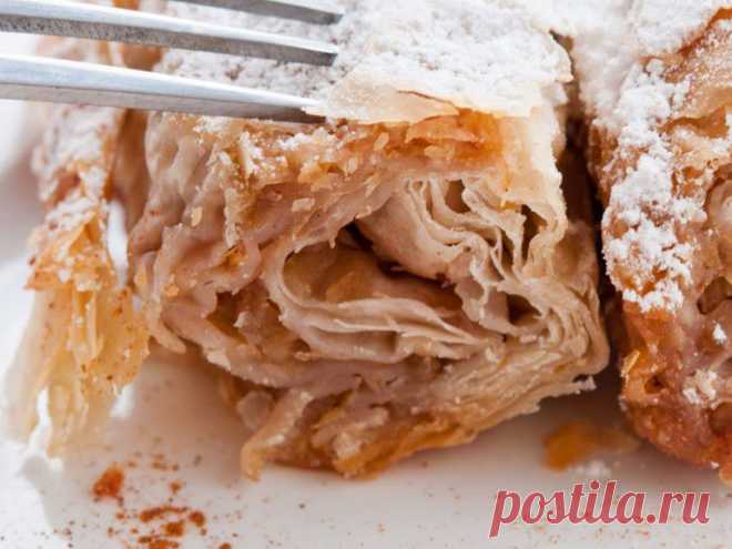 Яблочный штрудель из слоеного теста. Быстро, вкусно, дешево, легко..
