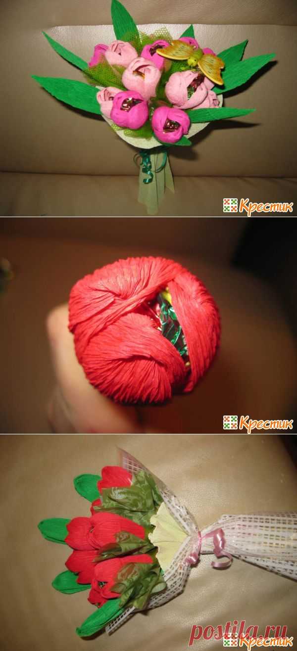 Букет из конфет: тюльпаны к 8 марта!