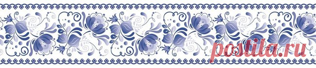 Скинали голубая гжель на кухонный фартук, на сайте www.skinali-plus.com