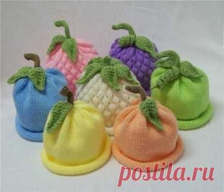 Забавные вязаные детские шапочки