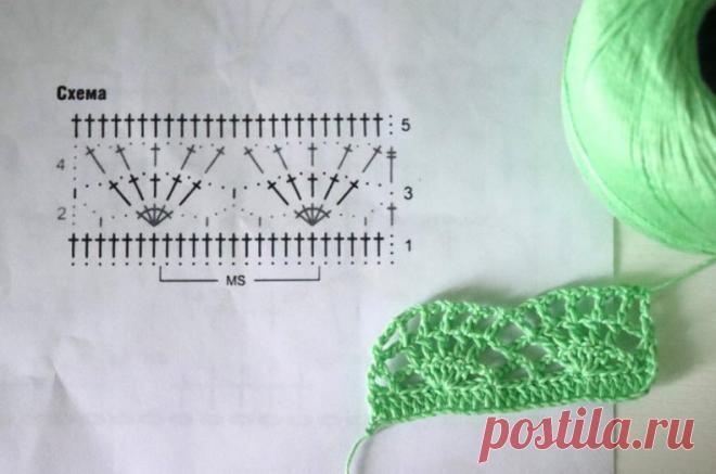 Схема вязания каймы крючком