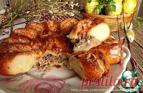 Пасхальный пирог с мясом