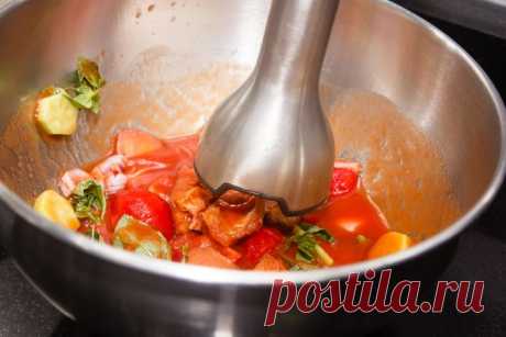 Изысканный холодный томатный суп с копченой пикшей — Вкусные рецепты