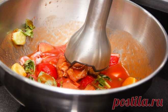 Изысканный холодный томатный суп с копченой пикшей — Вкусные рецепты