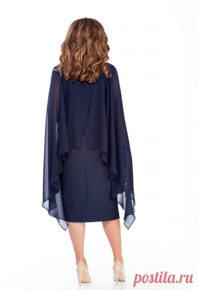 Платье, TEZA, 233 Темно-синий Купить с доставкой Дама бай