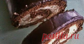 Шоколадный рулет с кремом из белого шоколада Рецепты вкусной выпечки и десертов для начинающих и опытных кулинаров.