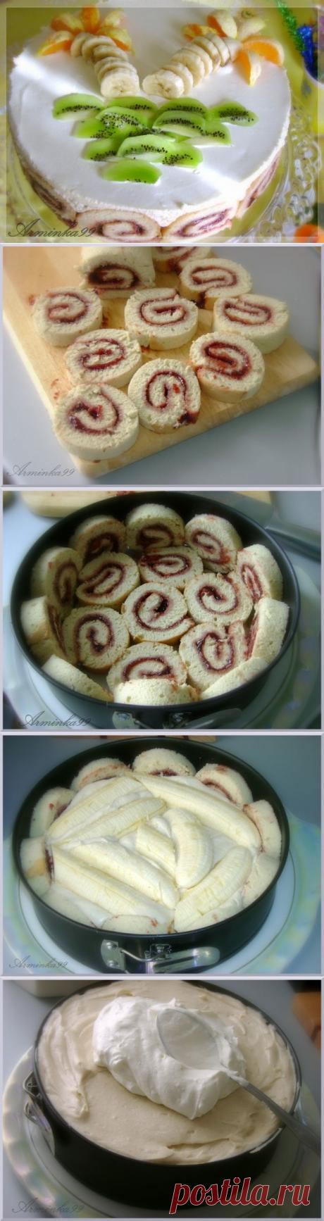 Торт из рулетиков