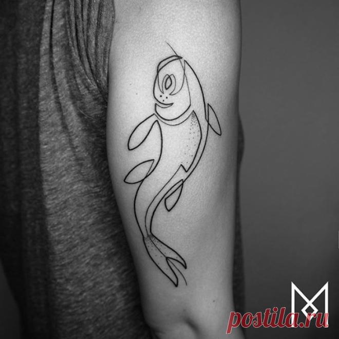 Крутые минималистичные татуировки, нарисованные одной линией — Infodays