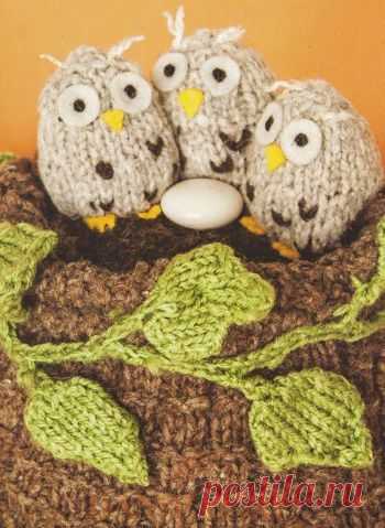 Вязаная грелка на чайник «Совы в гнезде» | DAMские PALьчики. ru